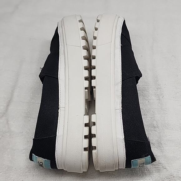 TOMS ALPARGATA LUG BLACK HEAVY CANVAS HEAVY DUTY THICK CHUNKY SOLES LADIES 6 GUC - Picture 8 of 16